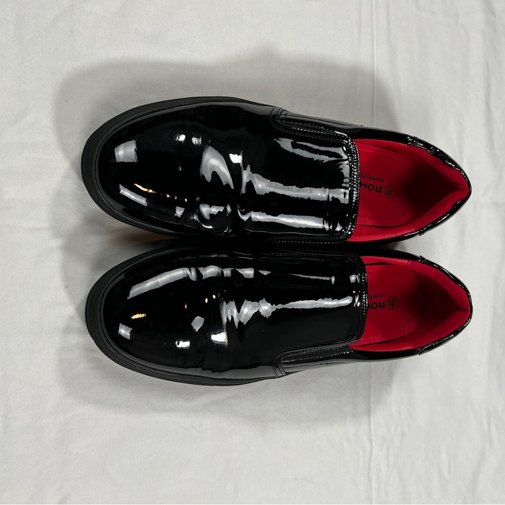 Black Patent leather shiny slip-on shoes Roma Rio 11 men’s